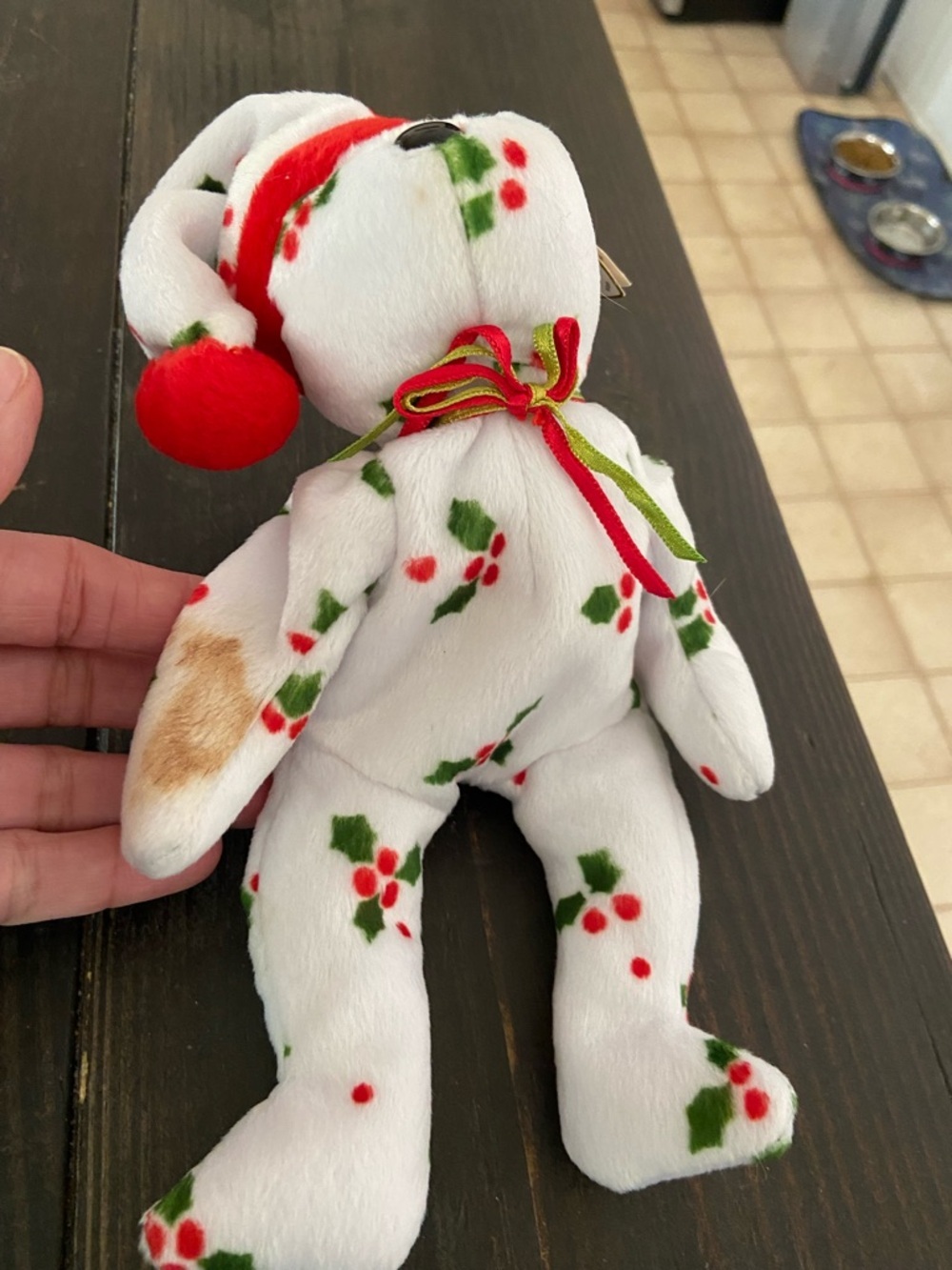 Ty Spooky White Ghost Beanie Baby Plush with Orange Ribbon - Picture 10 of 16